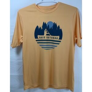 NWOT Men's Bass Outdoor Short Sleeve Quick Dry Graphic T-shirt Orange - Large